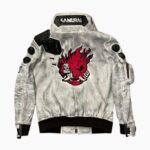 Cyberpunk 2077 Wax White Leather Jacket