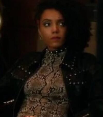 DCs Legends Of Tomorrow S05 Amaya Jiwe Black Leather Studded Jacket