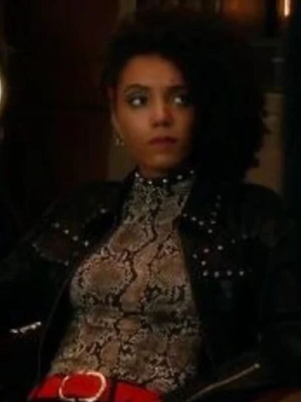 DCs Legends Of Tomorrow S05 Amaya Jiwe Black Leather Studded Jacket