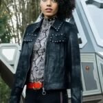 DCs Legends Of Tomorrow S05 Amaya Jiwe Black Leather Studded Jacket