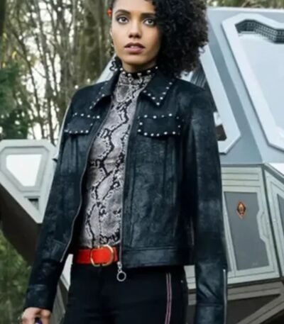 DCs Legends Of Tomorrow S05 Amaya Jiwe Black Leather Studded Jacket