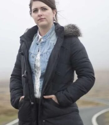 DS Alison McIntosh Shetland S03 Black Shearling Jacket