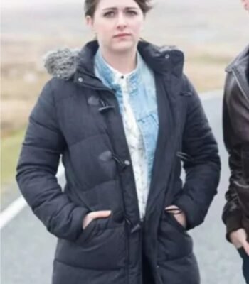 DS Alison McIntosh Shetland S03 Black Shearling Jacket