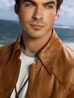 Damon Salvatore The Vampire Diaries Coffee Brown Leather Jacket