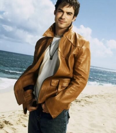 Damon Salvatore The Vampire Diaries Coffee Brown Leather Jacket