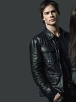 Damon Salvatore Vampire Diaries Cafe Racer Leather Jacket