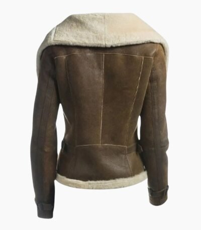 Dana Soft Shearling Sheepskin Leather Brown Jacket