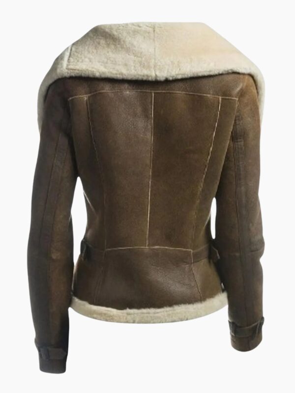 Dana Soft Shearling Sheepskin Leather Brown Jacket