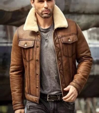 Daniel Air Force Shearling Brown Leather Jacket