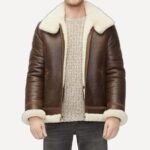 Danielle Aviator Brown Sheepskin Shearling Jacket