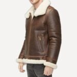 Danielle Aviator Brown Sheepskin Shearling Jacket