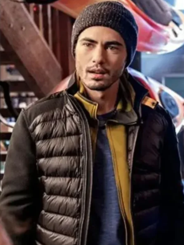 Darren Barnet Love Hard Puffer Jacket With Hood