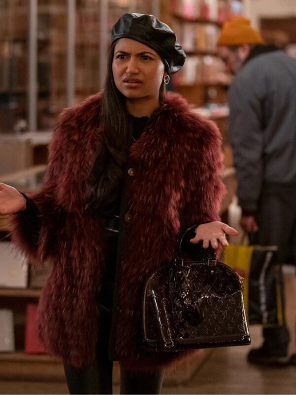 Dash and Lily Priya Brown Fur Coat