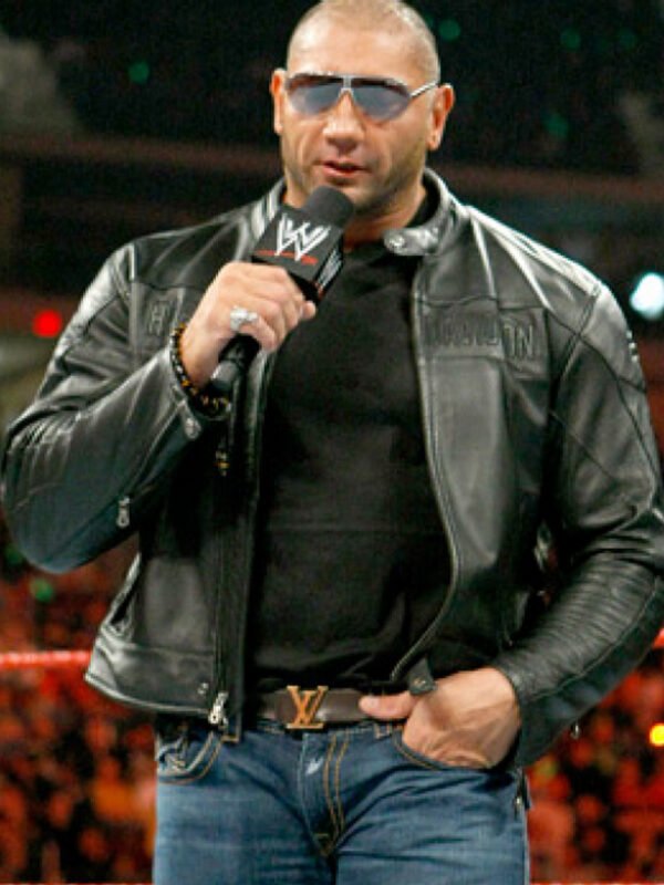 Dave Bautista Jr Harley Davidson Black Leather Jacket
