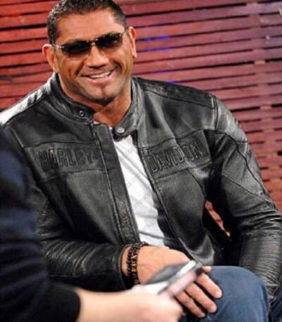 Dave Bautista Jr Harley Davidson Black Leather Jacket