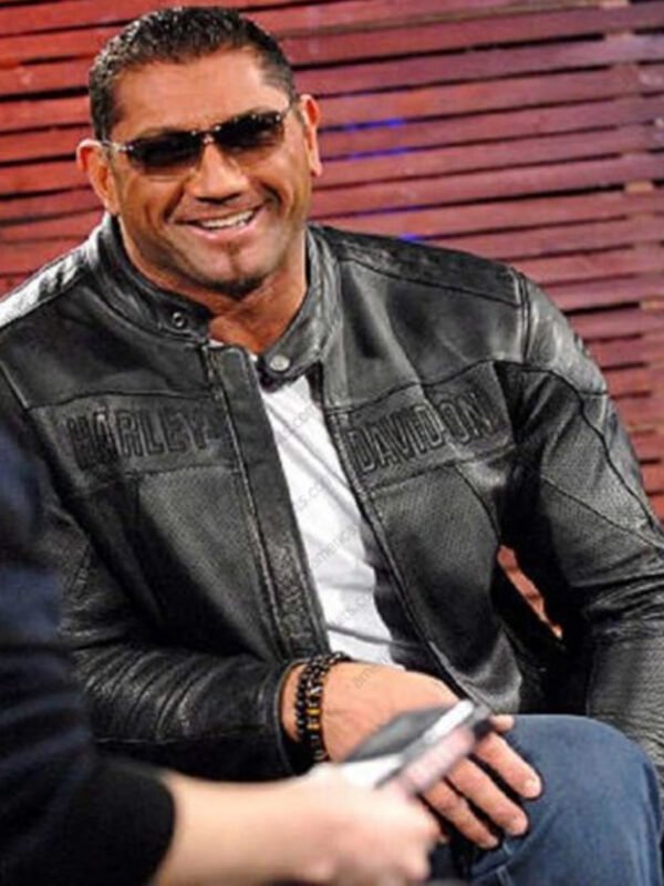 Dave Bautista Jr Harley Davidson Black Leather Jacket