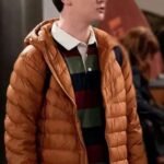 David Crane Frasier Orange Hooded Puffer Jacket