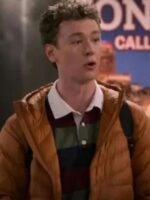 David Crane Frasier Orange Hooded Puffer Jacket
