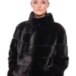 Deanna Mink Fur Stylish Black Coat