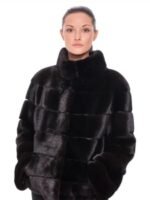 Deanna Mink Fur Stylish Black Coat