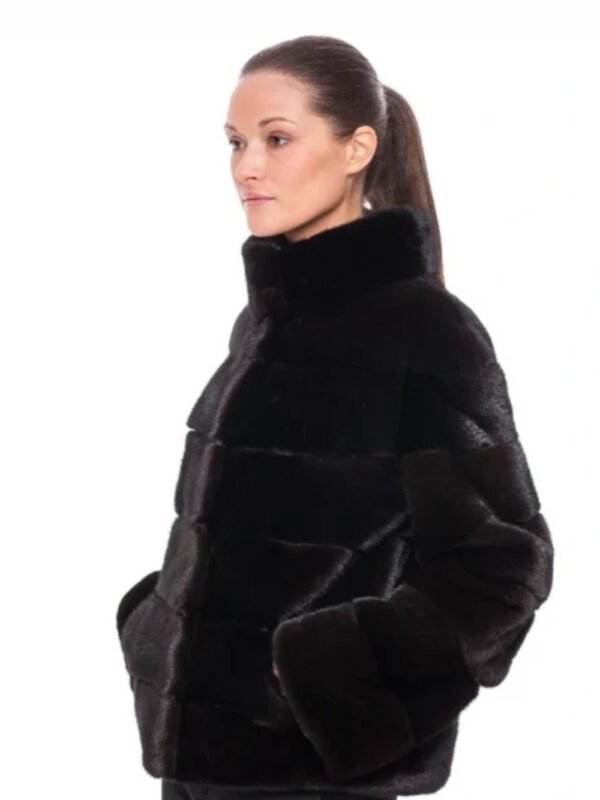 Deanna Mink Fur Stylish Black Coat