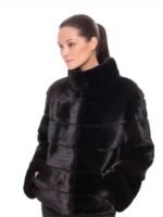 Deanna Mink Fur Stylish Black Coat