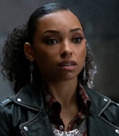 Dear White People Logan Browning Black Leather Cropped Jacket