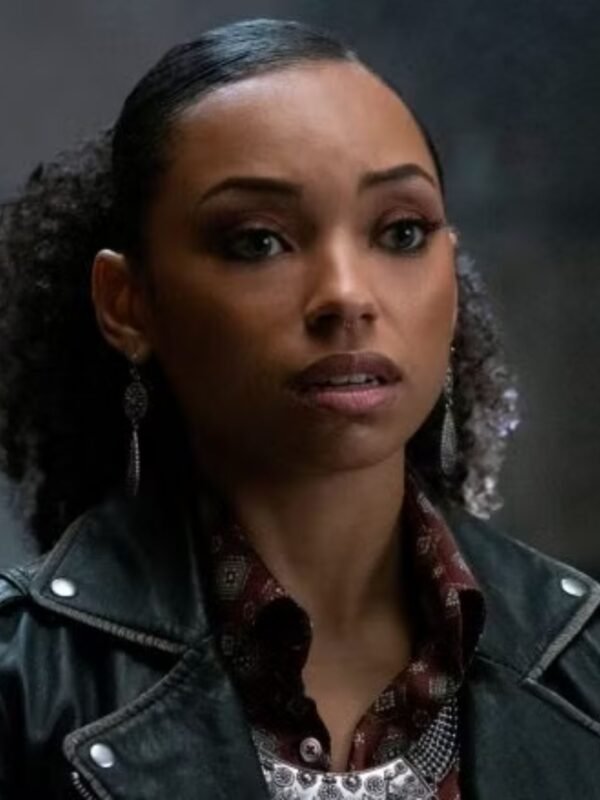 Dear White People Logan Browning Black Leather Cropped Jacket
