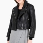 Dear White People Logan Browning Black Leather Cropped Jacket