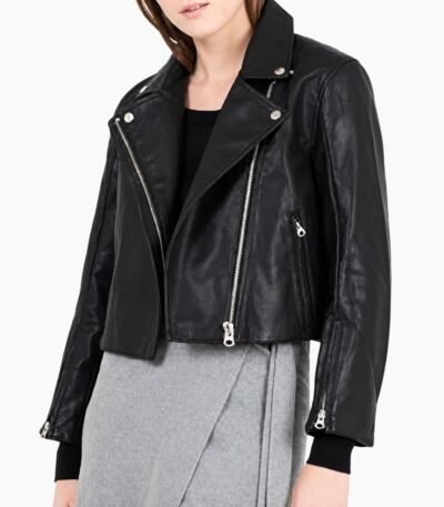 Dear White People Logan Browning Black Leather Cropped Jacket