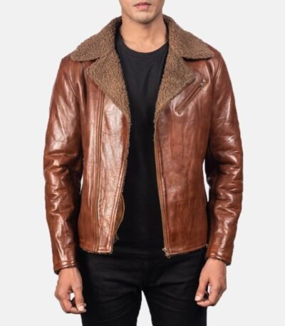 Derek Shearling Asymmetrical Zipper Biker Jacket