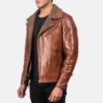 Derek Shearling Asymmetrical Zipper Biker Jacket