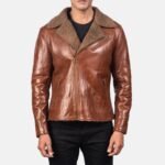 Derek Shearling Asymmetrical Zipper Biker Jacket