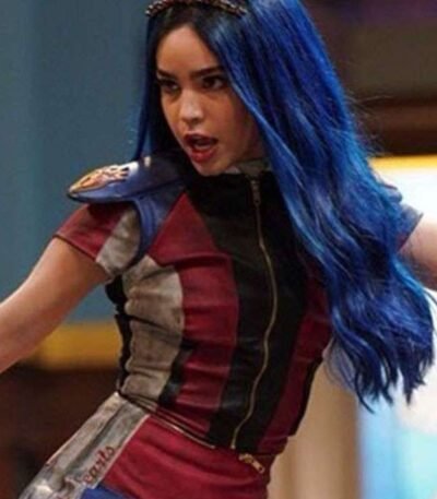 Descendants 3 Evie Red and Black Leather Costume Jacket