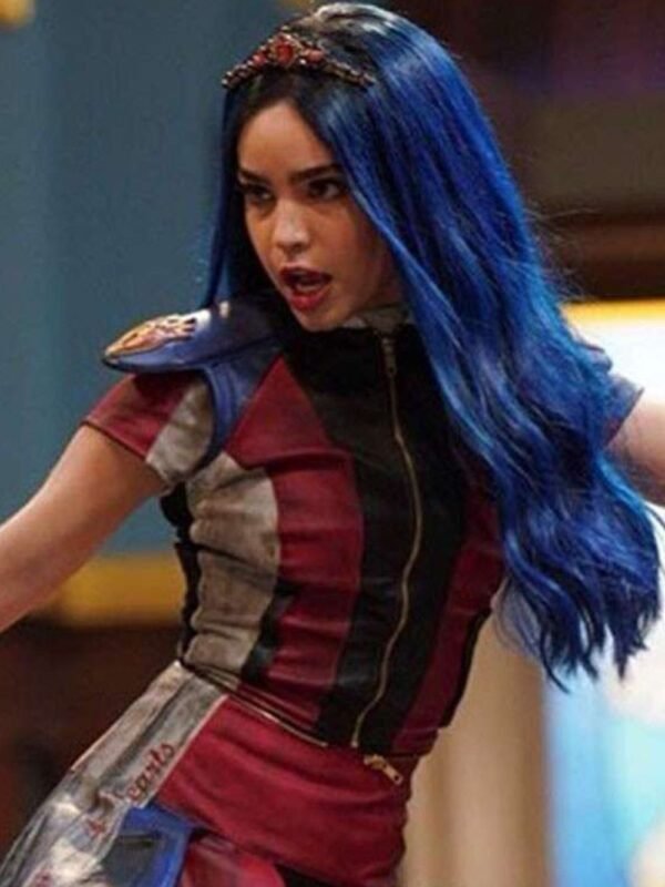 Descendants 3 Evie Red and Black Leather Costume Jacket