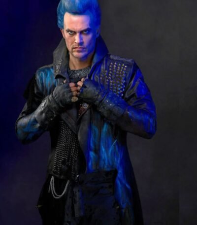 Descendants 3 Hades Studded Long Leather Sleeveless Coat