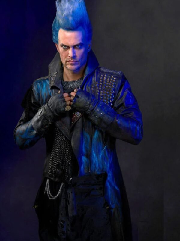 Descendants 3 Hades Studded Long Leather Sleeveless Coat