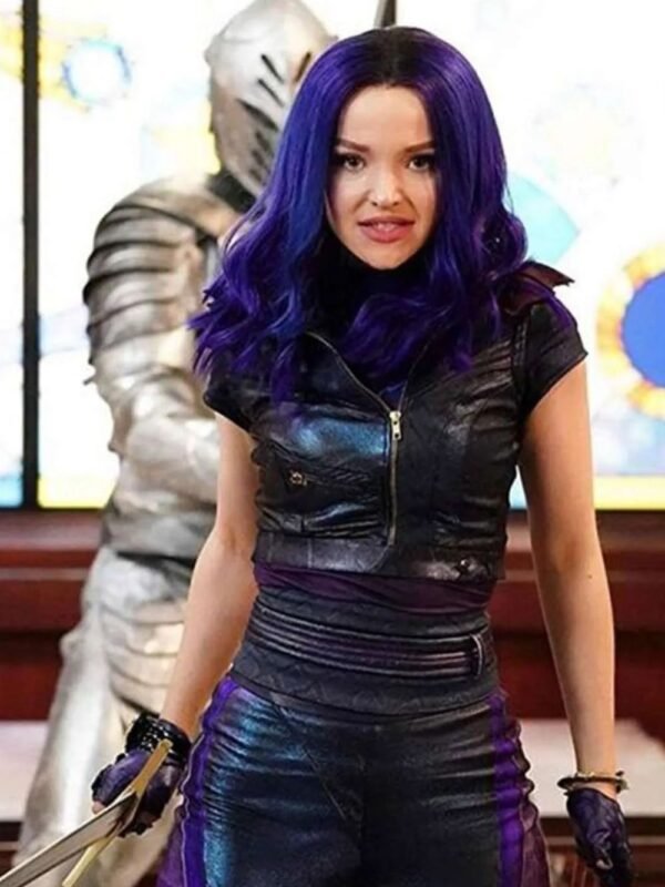 Descendants 3 Mal Black Cropped Leather Vest
