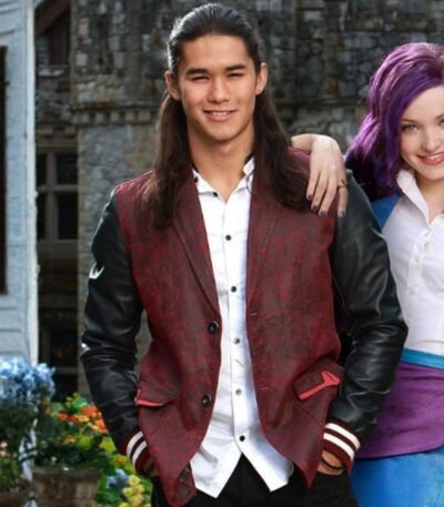 Descendants Jay Burgundy Black Leather Jacket