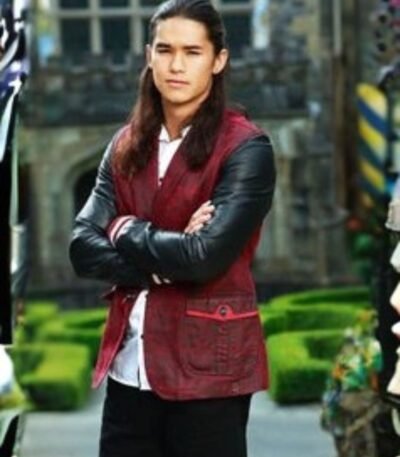 Descendants Jay Burgundy Black Leather Jacket