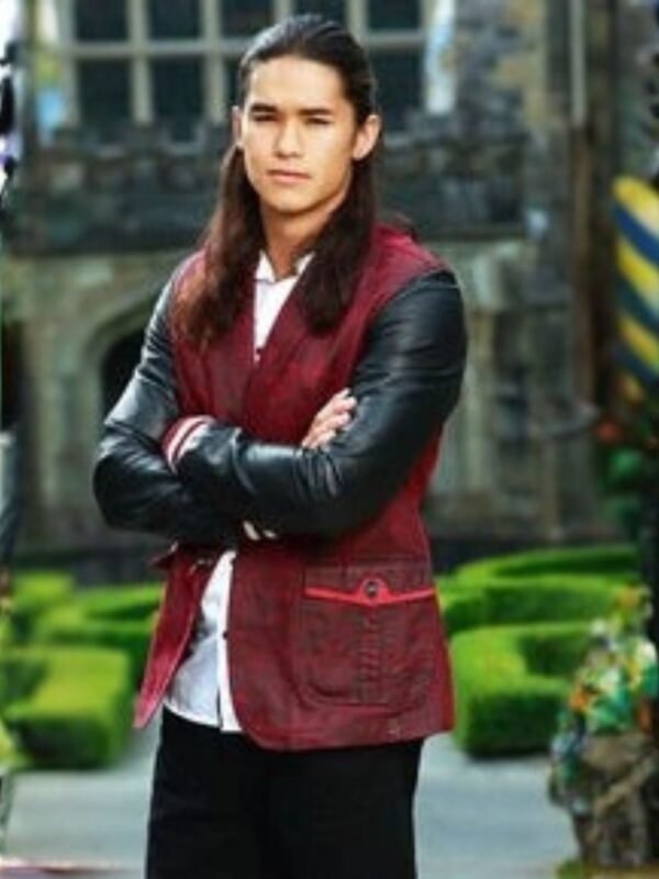 Descendants Jay Burgundy Black Leather Jacket
