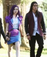 Descendants Jay Burgundy Black Leather Jacket