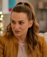 Destination Christmas 2022 Eva Tavares Leather Jacket
