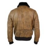 Devin Aviator Tan Bomber Brown Jacket with Patches