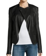 Dinah Drake Arrow TV Series Black Drape Jacket