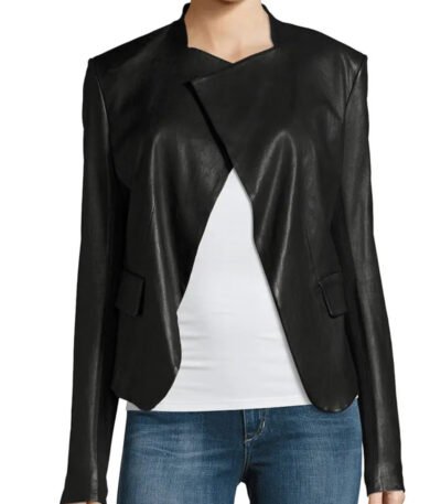Dinah Drake Arrow TV Series Black Drape Jacket