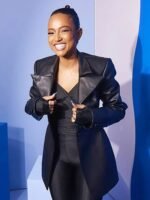 Divinity 2023 Karrueche Tran Black Leather Coat