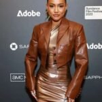 Divinity 2023 Karrueche Tran Brown Leather Jacket