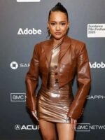 Divinity 2023 Karrueche Tran Brown Leather Jacket