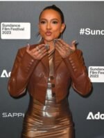 Divinity 2023 Karrueche Tran Brown Leather Jacket